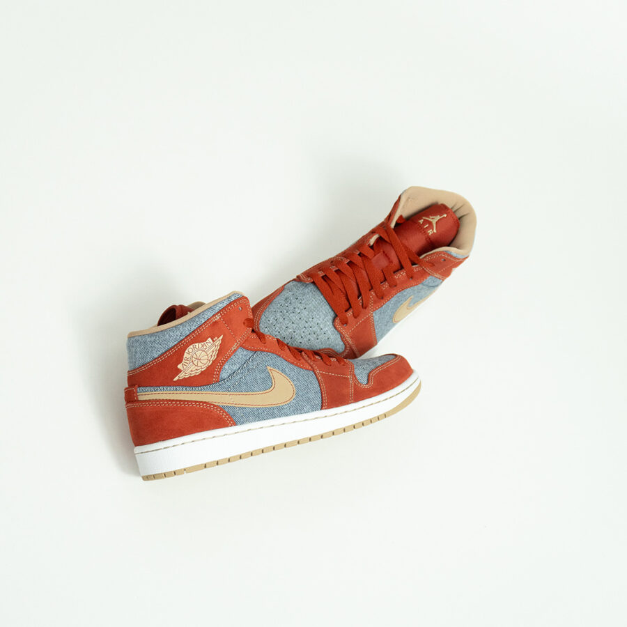 JORDAN MID DENIM RED