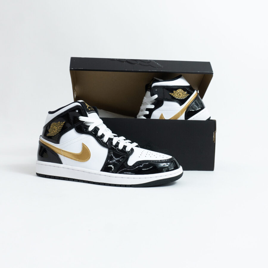 JORDAN 1 MID PATENT GOLD