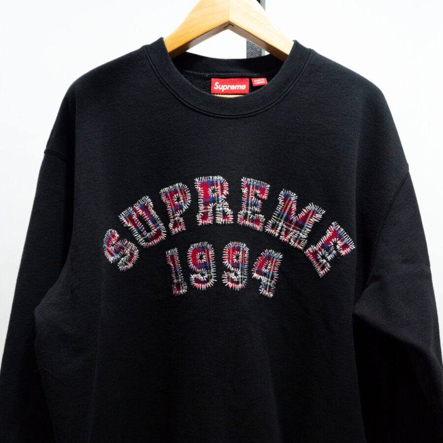 SUPREME CREWNECK PLAID ARC BLACK
